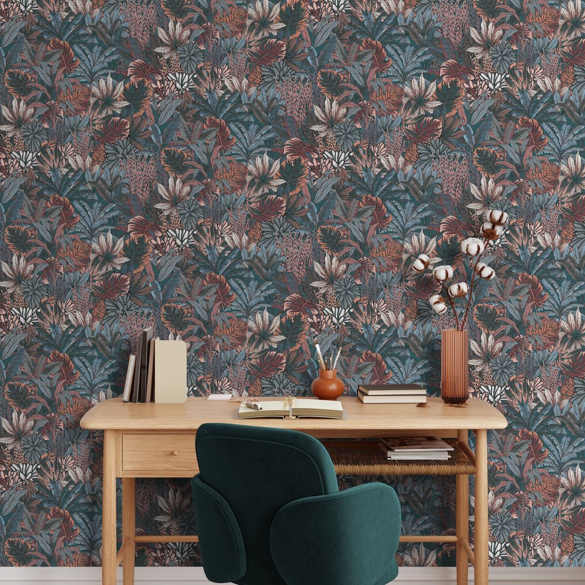 Lush Forest Wallpaper - Teal - Muriva