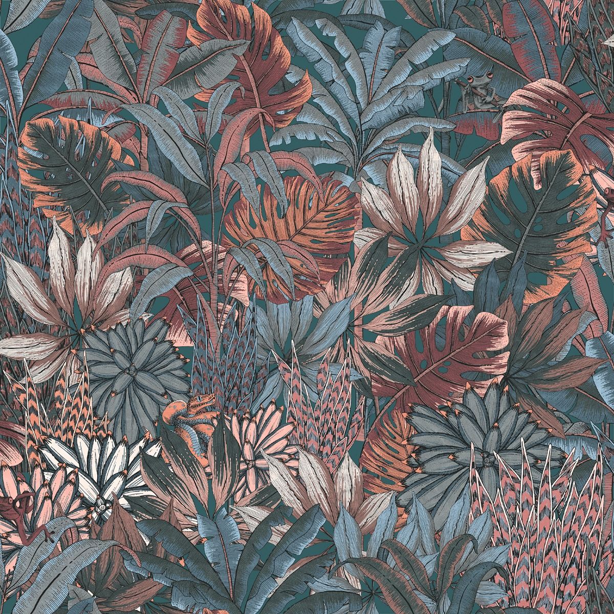 Lush Forest Wallpaper - Teal - Muriva