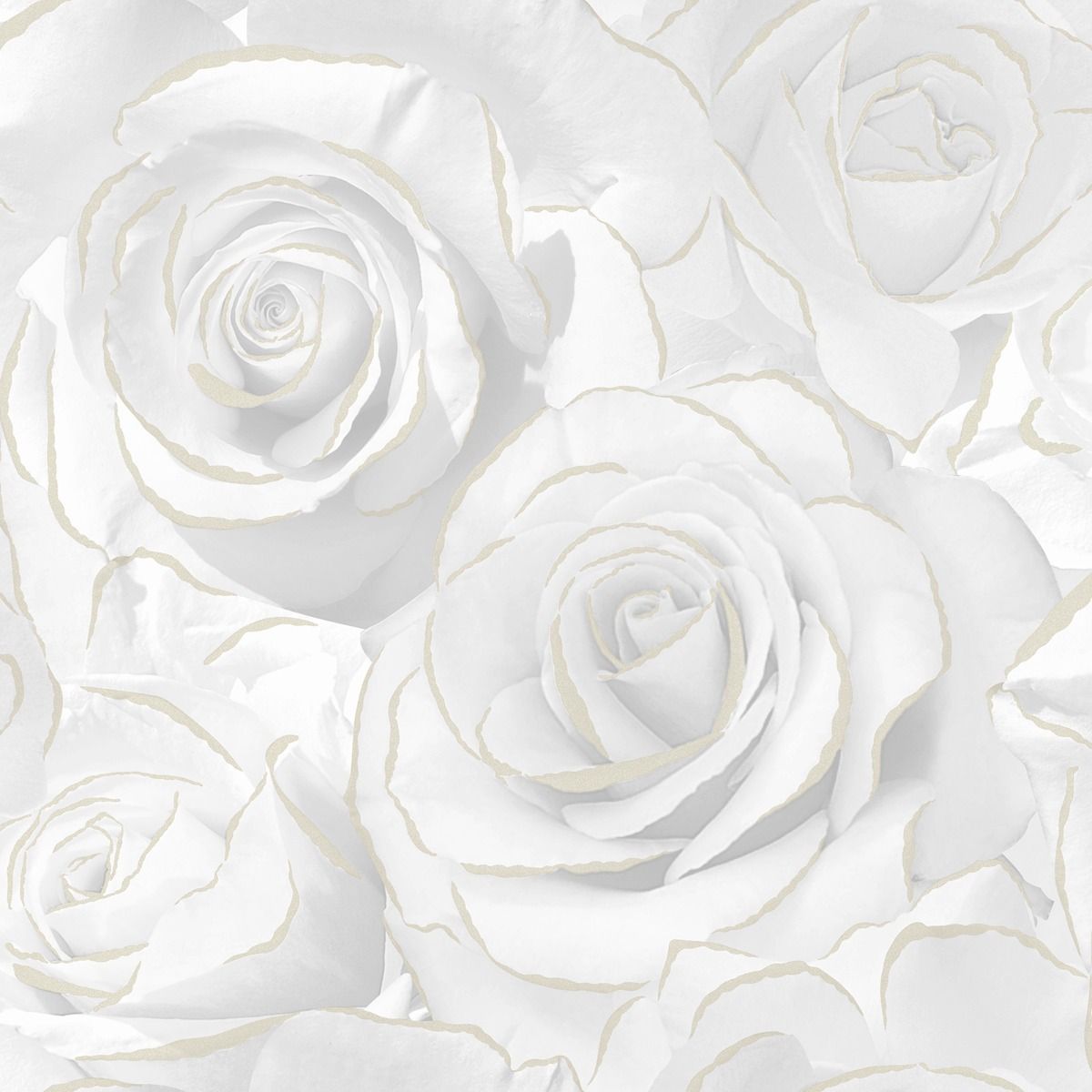 Madison Rose Glitter Wallpaper - White - Muriva