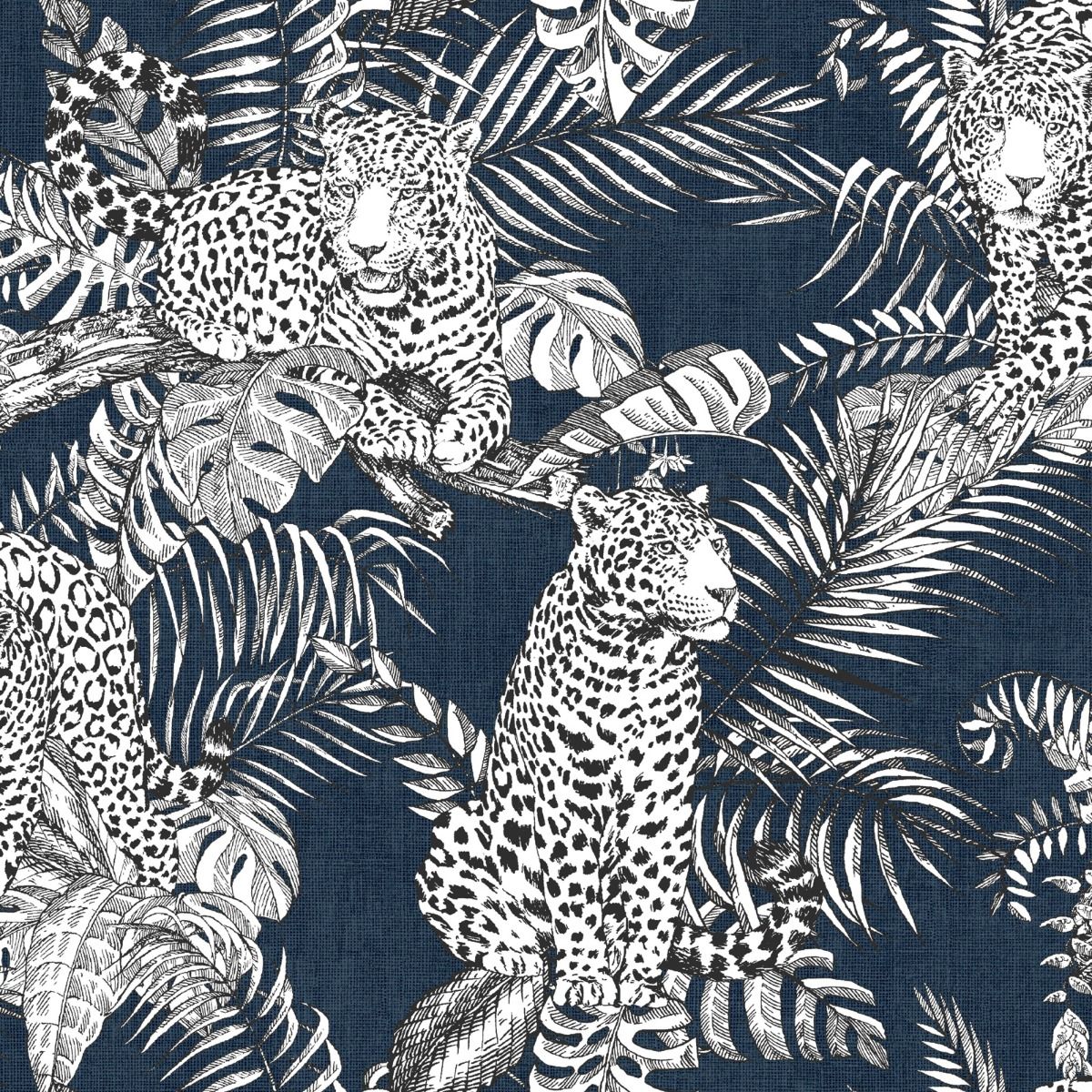 Mamboa Leopard Wallpaper - Blue - Muriva