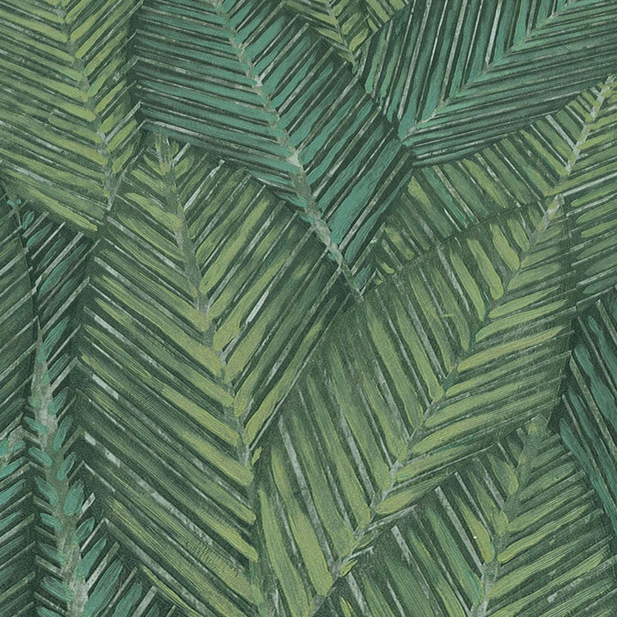 Martinique Leaf Textured Vinyl Wallpaper - Green - Erismann