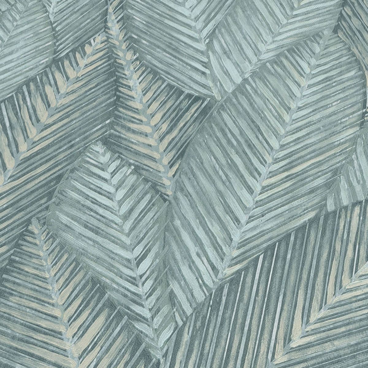 Martinique Leaf Textured Vinyl Wallpaper - Sage - Erismann