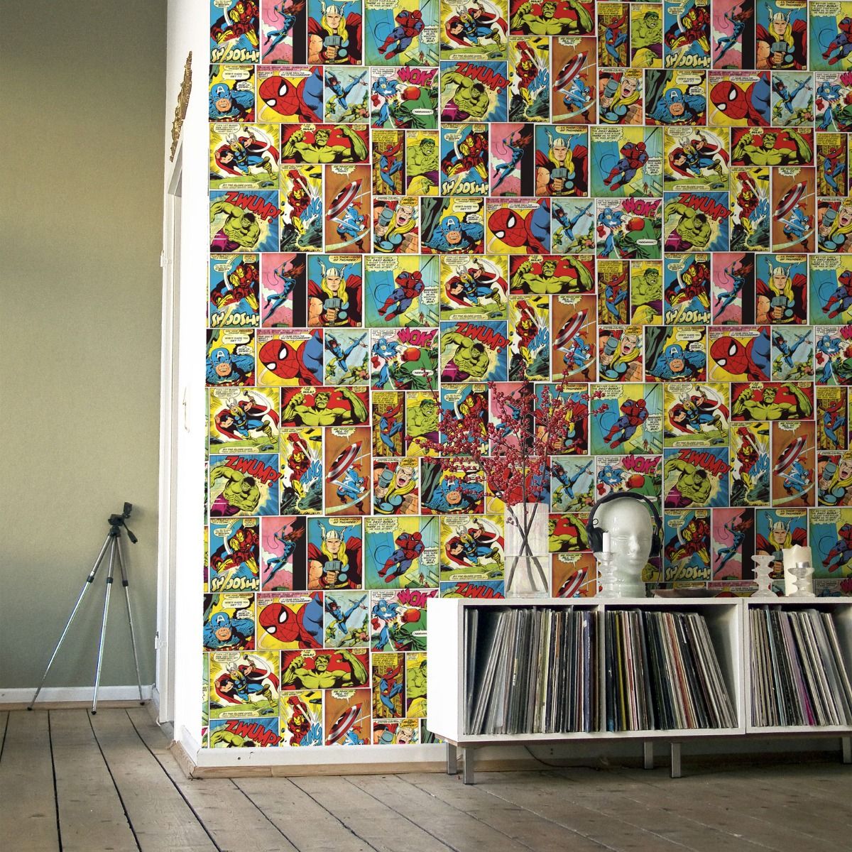 Marvel Comic Strip Wallpaper - Multi - Muriva
