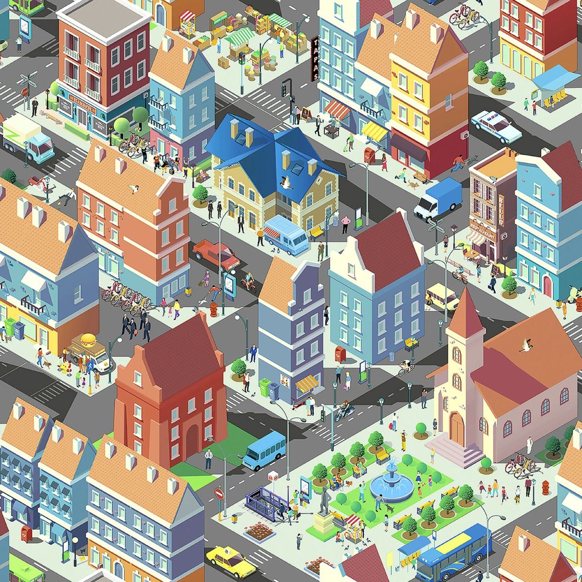 My Kingdom City Life Wallpaper - Multi - Muriva