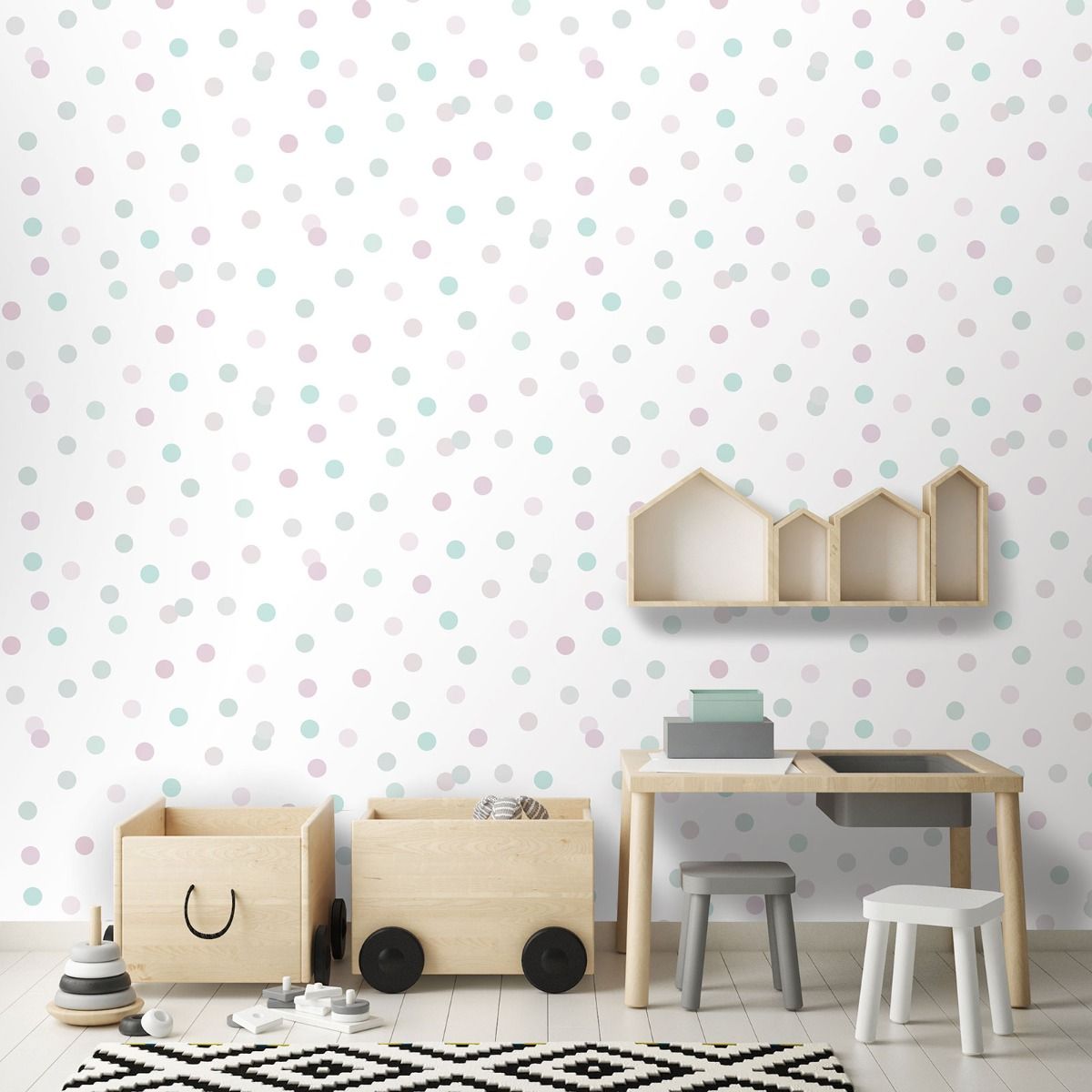 My Kingdom Dotty Wallpaper - Pink & Teal - Muriva