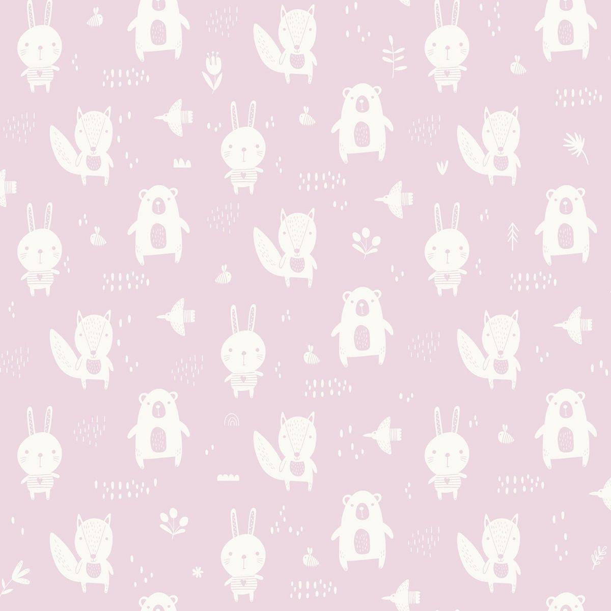 My Kingdom Little Critters Wallpaper - Pink - Muriva