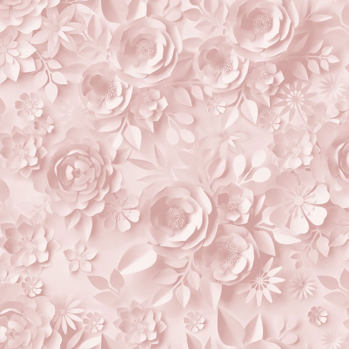My Kingdom Origami Flowers Wallpaper - Pink - Muriva