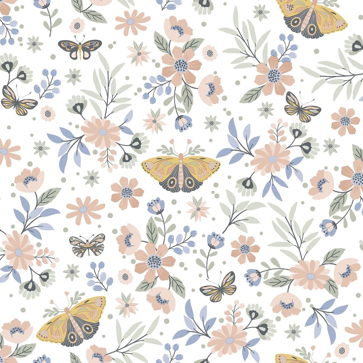 My Kingdom Sweet Meadow Wallpaper - Coral - Muriva
