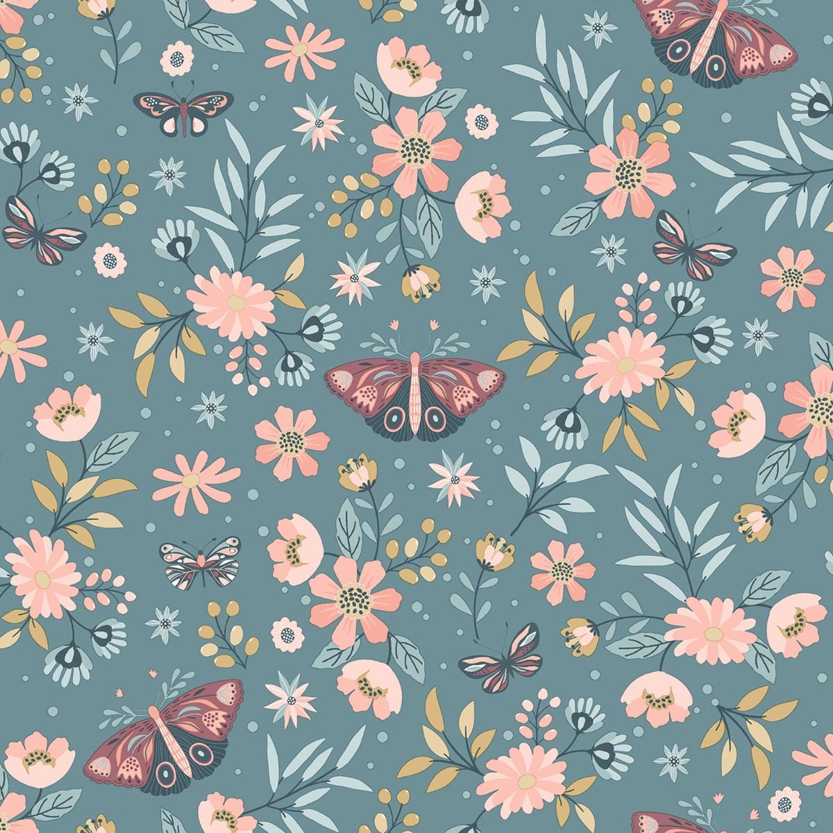 My Kingdom Sweet Meadow Wallpaper - Teal - Muriva