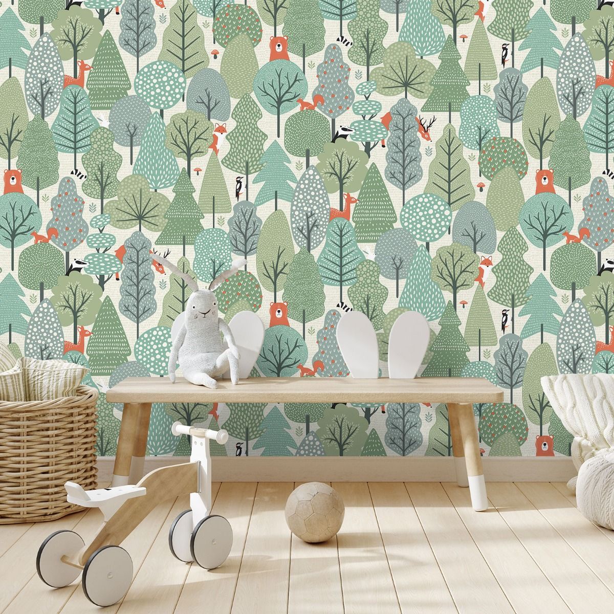 My Kingdom Wild Wood Wallpaper - Green - Muriva
