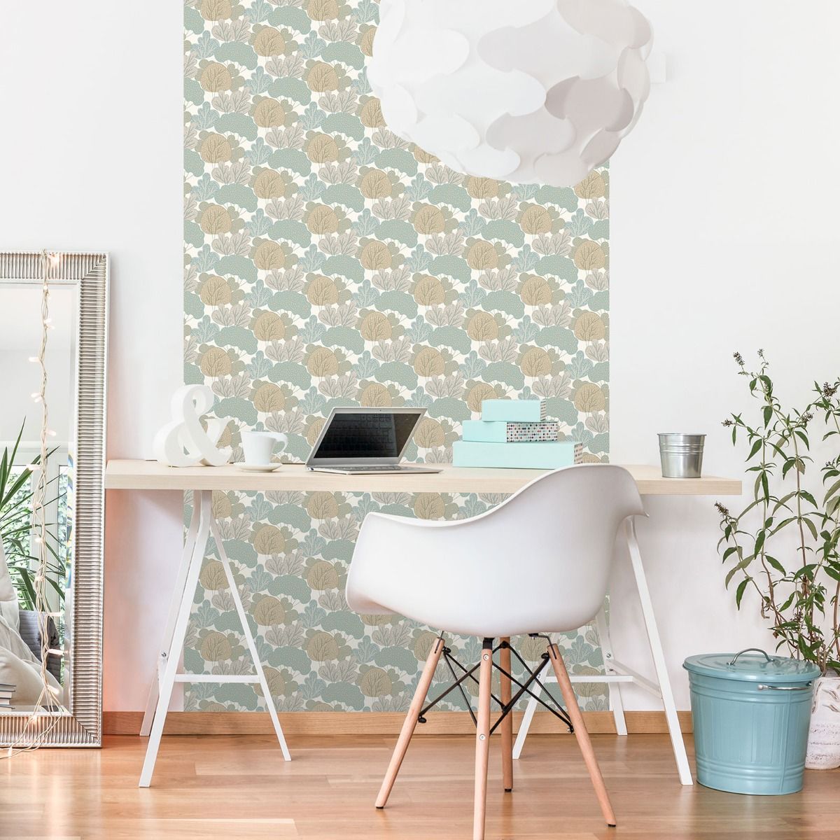 My Kingdom Wood Grove Wallpaper - Sage & Taupe - Muriva