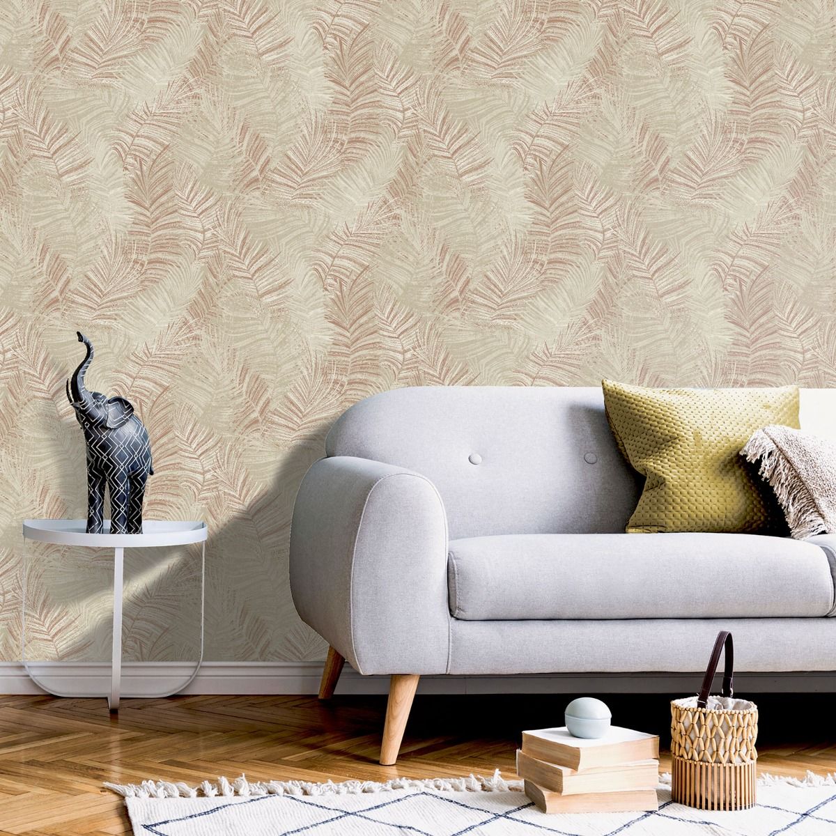 Odyssee Areca Leaf Wallpaper - Cream - Muriva