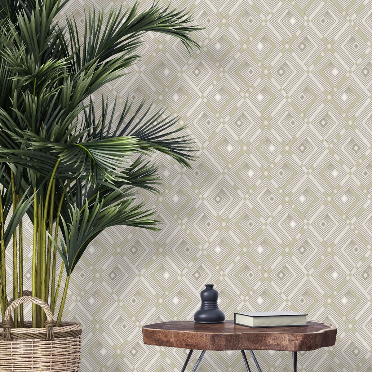 Odyssee Ithaca Geo Wallpaper - Cream - Muriva