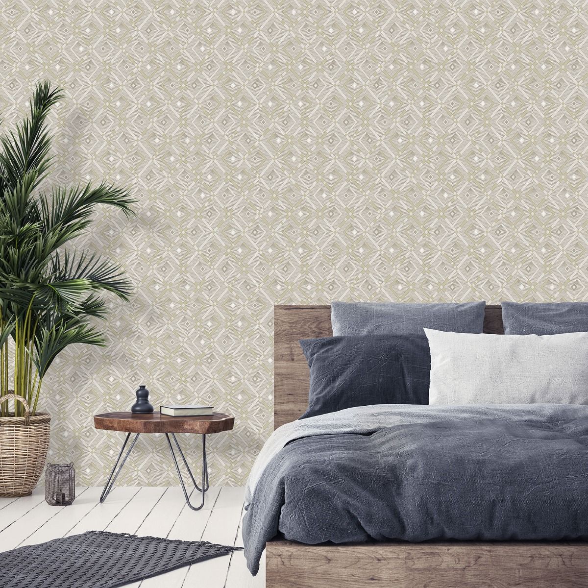 Odyssee Ithaca Geo Wallpaper - Cream - Muriva