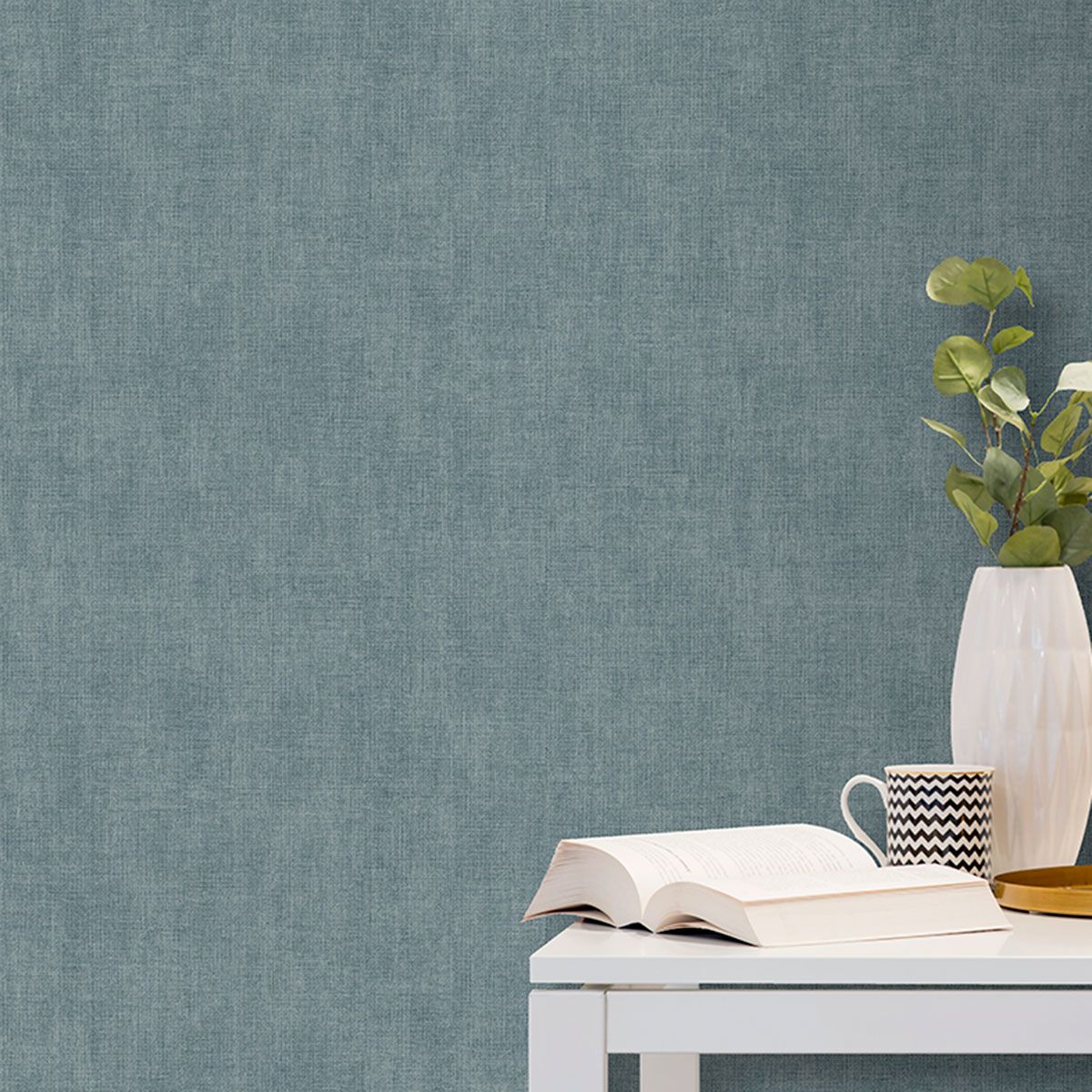 Odyssee Sindon Texture Wallpaper - Blue - Muriva