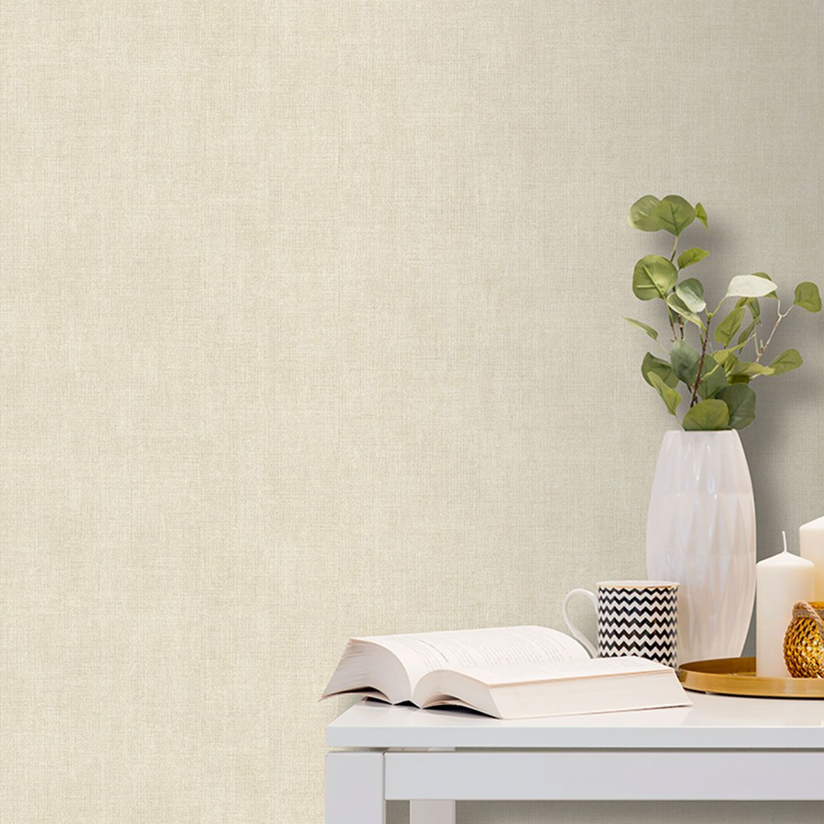 Odyssee Sindon Texture Wallpaper - Ivory - Muriva