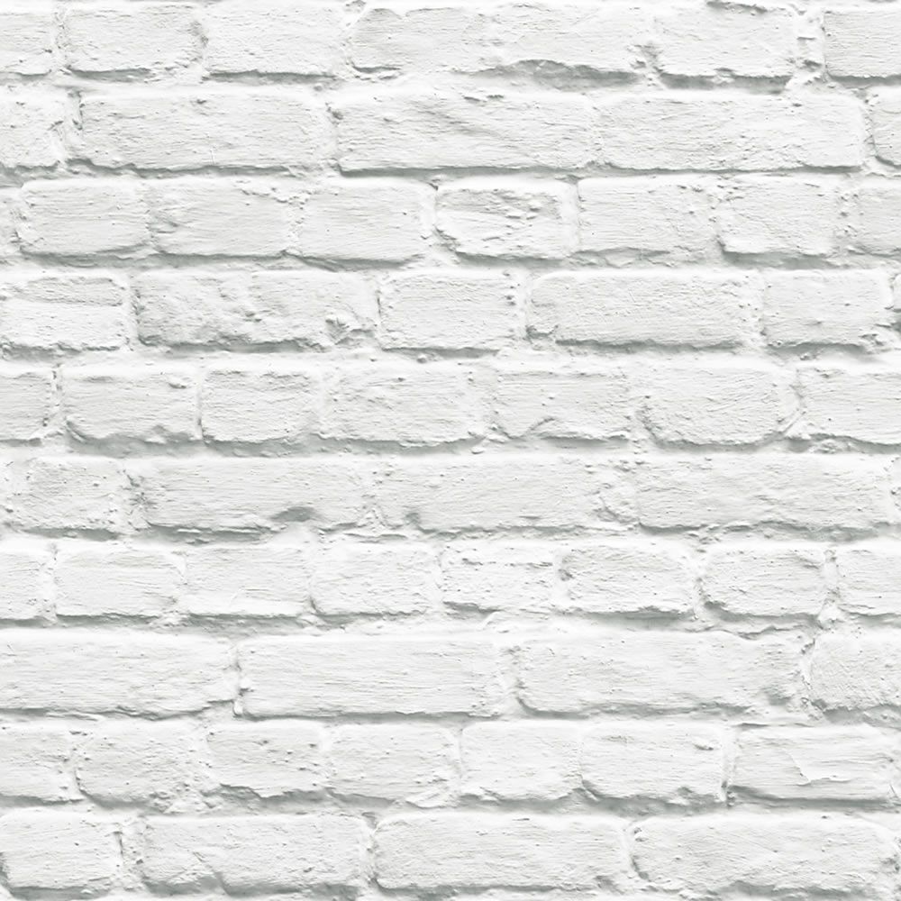 Painted Brick Wallpaper - White - Muriva