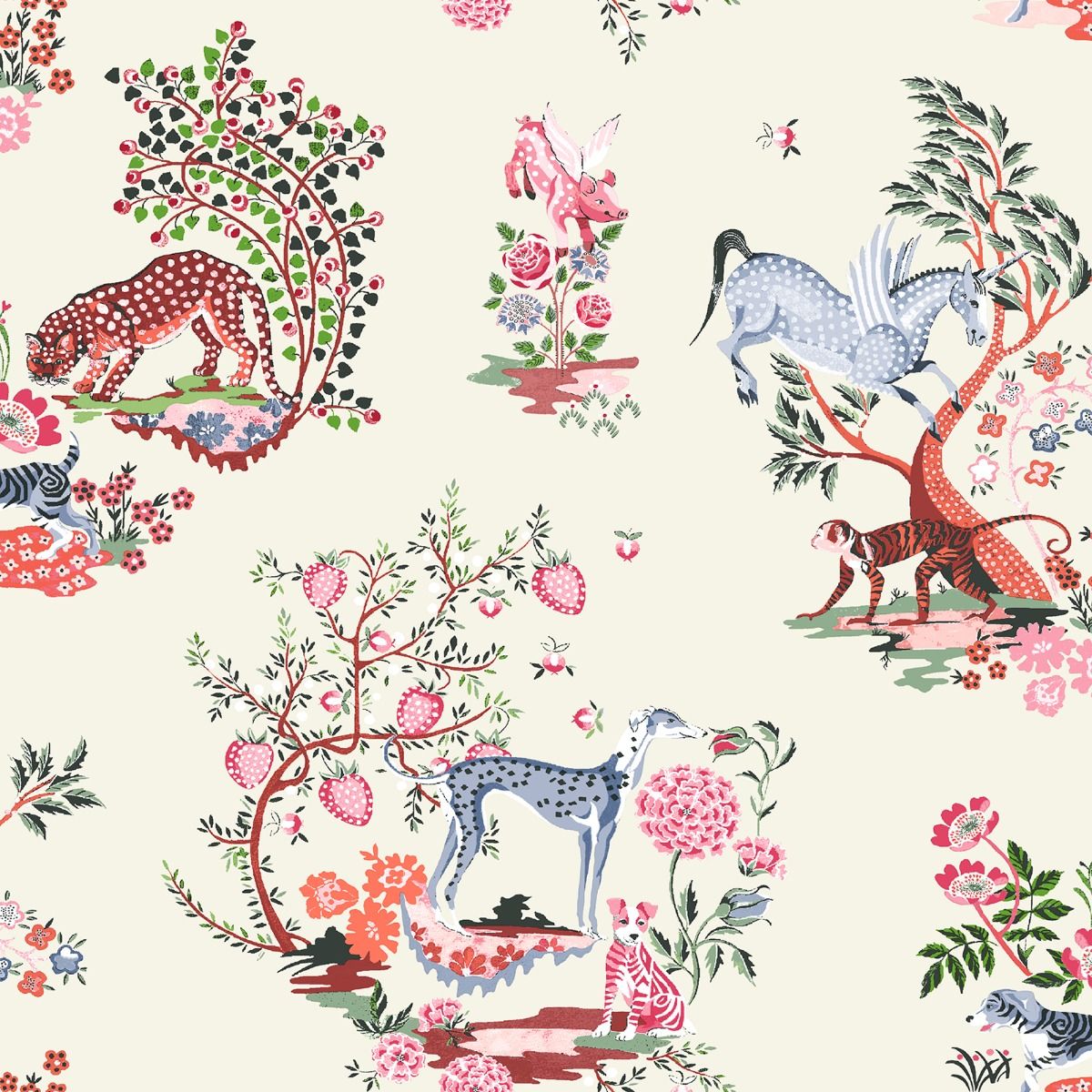 Painted Kingdom Wallpaper - Cream - Muriva