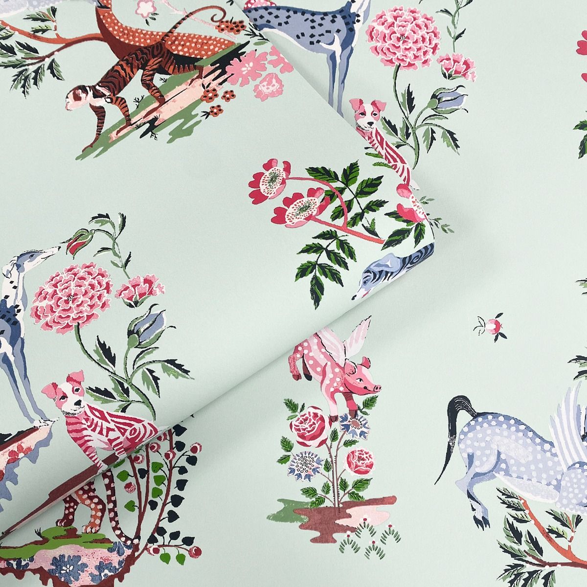 Painted Kingdom Wallpaper - Duck Egg - Muriva