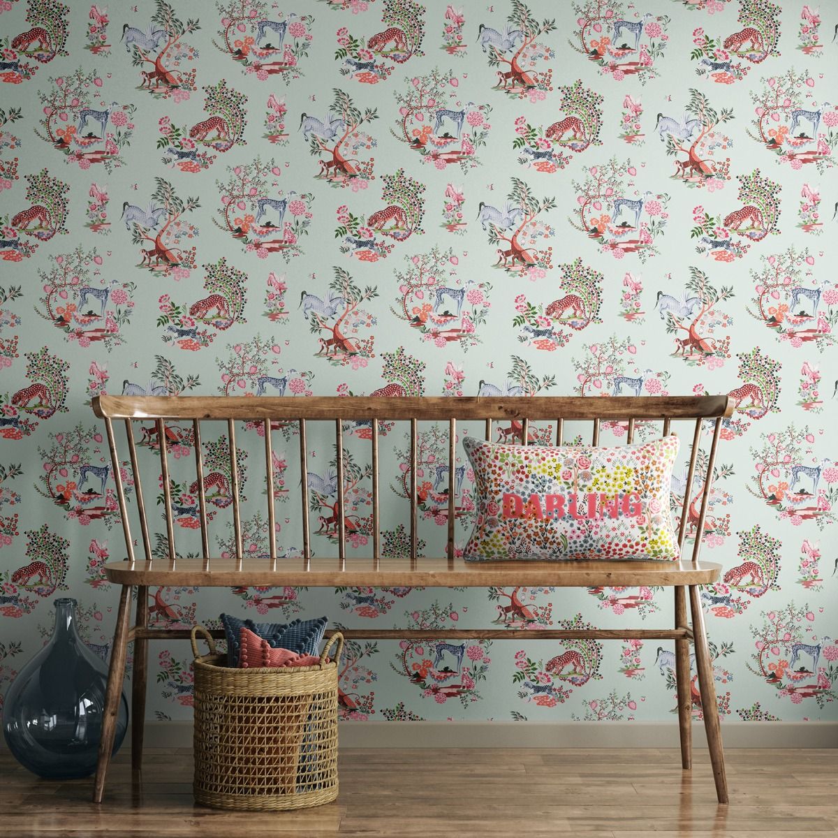 Painted Kingdom Wallpaper - Duck Egg - Muriva