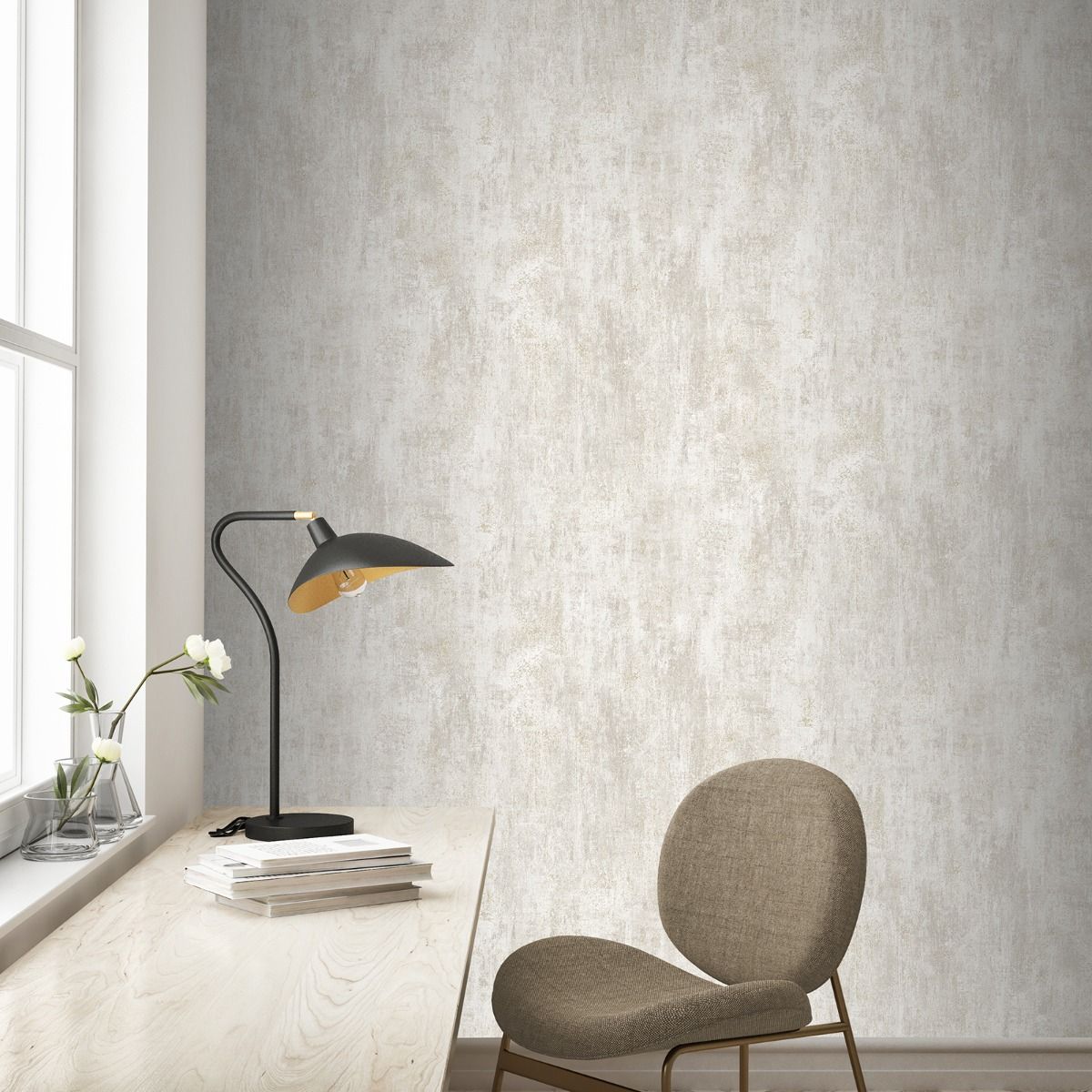Phelan Texture Wallpaper - Cream - Muriva