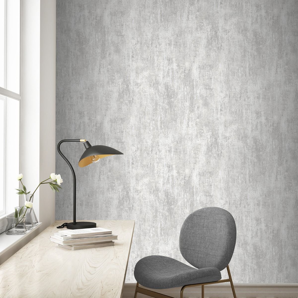 Phelan Texture Wallpaper - Grey - Muriva