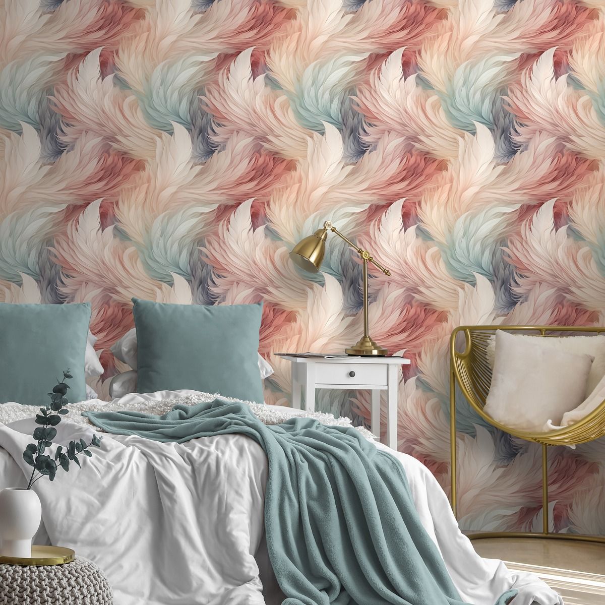 Plumes Wallpaper - Multi - Muriva