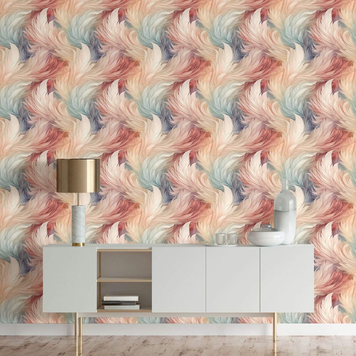 Plumes Wallpaper - Multi - Muriva