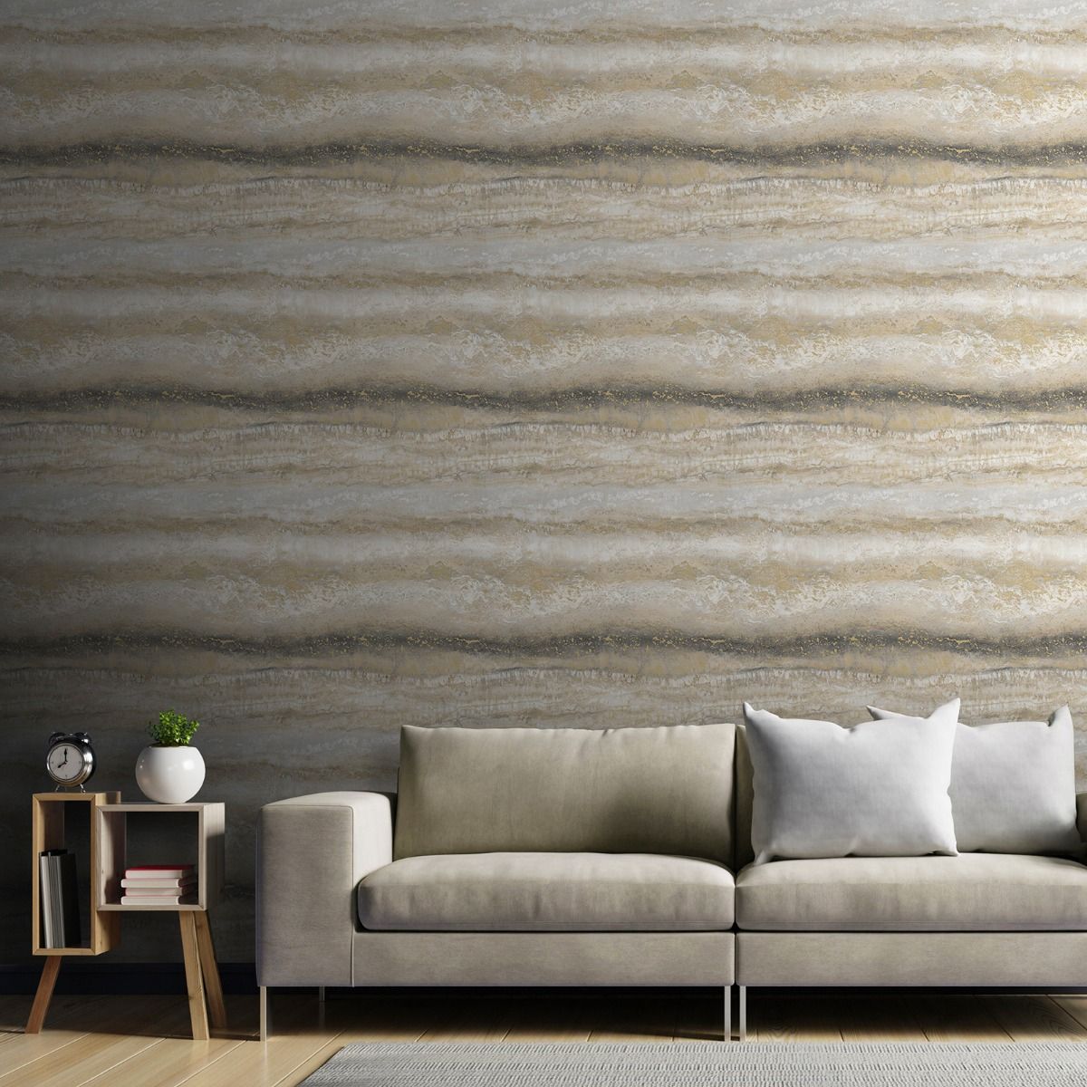 Semper Marble Wallpaper - Gold - Muriva