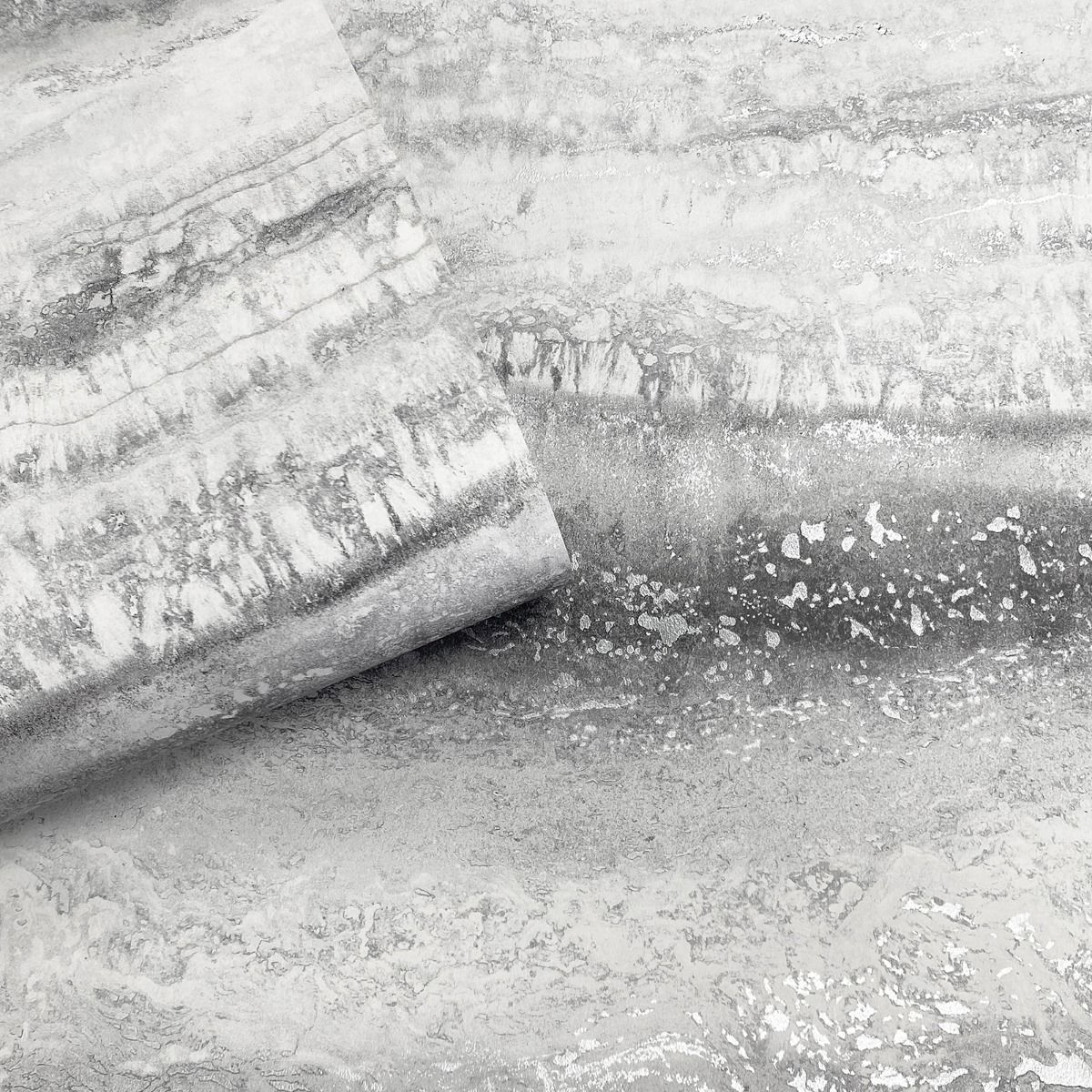 Semper Marble Wallpaper - Silver - Muriva