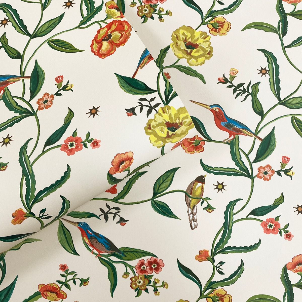 Summer Birds Wallpaper - Cream - Muriva