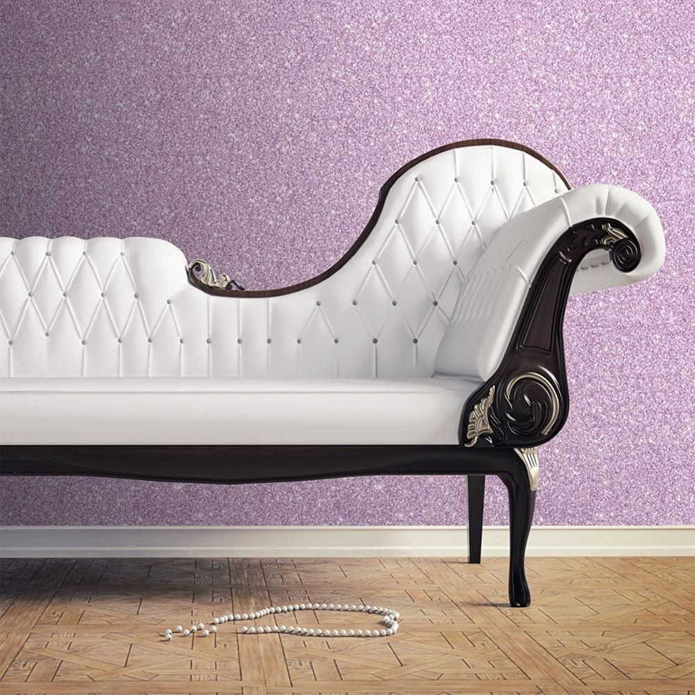 Textured Sparkle Glitter Effect Wallpaper - Baby Pink - Muriva