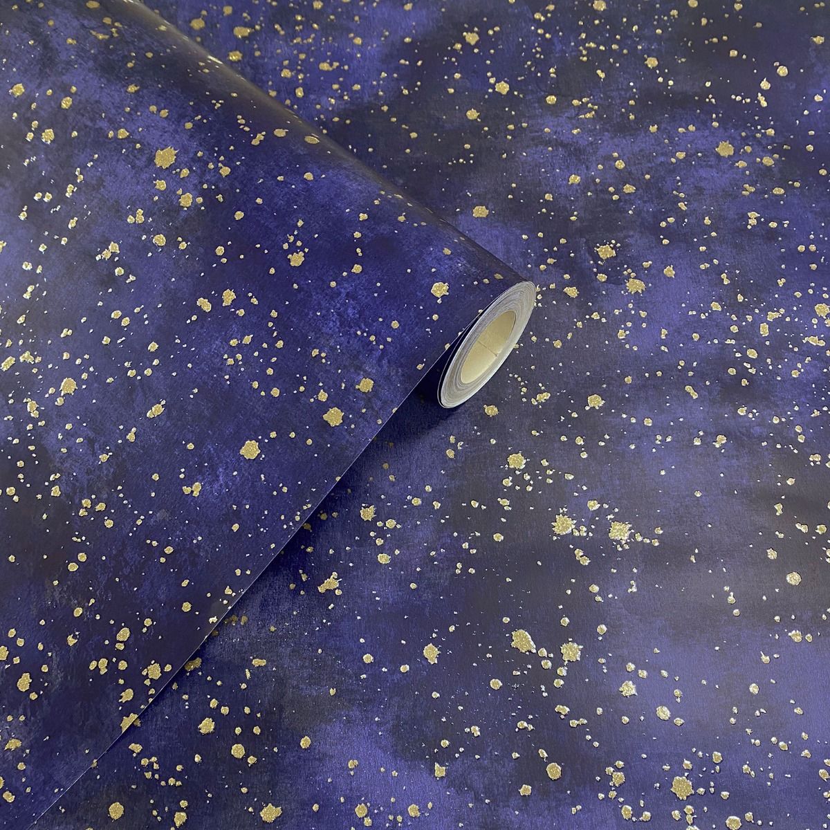 Twinkle Twinkle Wallpaper - Blue / Gold - Muriva