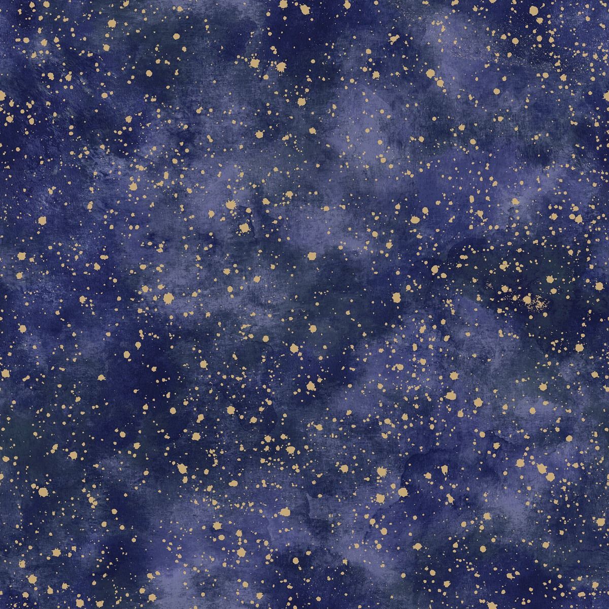 Twinkle Twinkle Wallpaper - Blue / Gold - Muriva