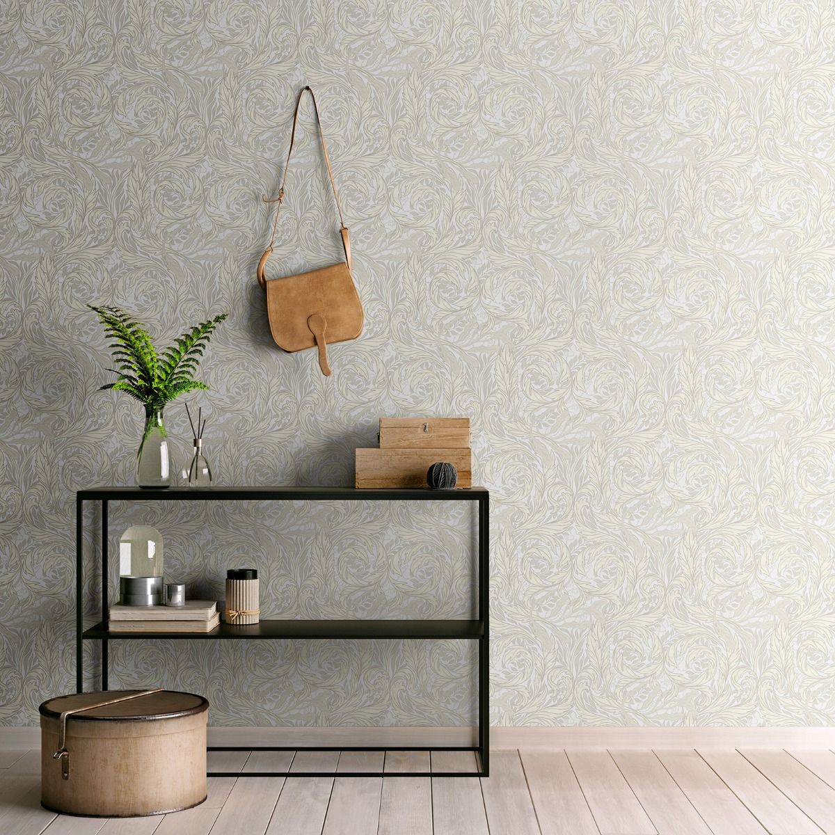Vale Leaf Wallpaper - Cream - Muriva
