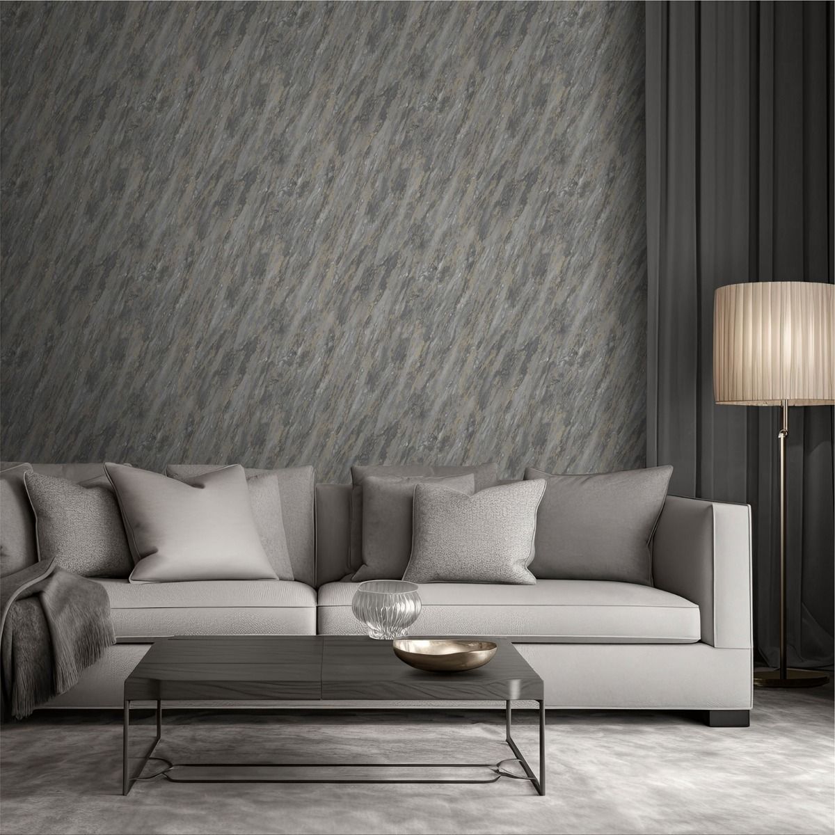Venezia Marble Wallpaper - Dark Grey - Muriva