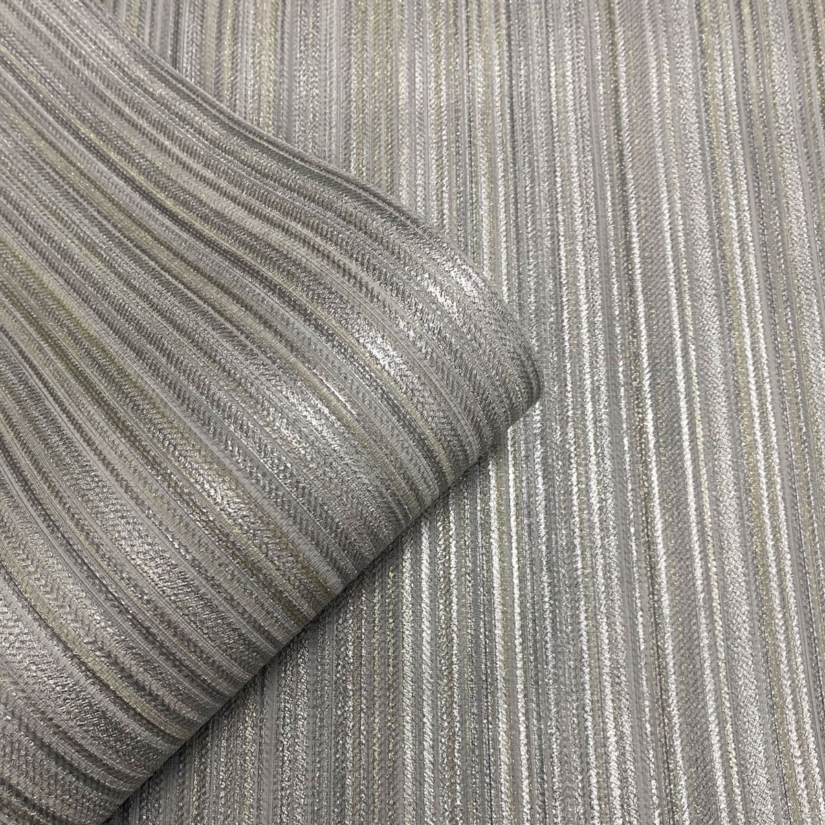 Venezia Stripe Texture Wallpaper - Grey - Muriva