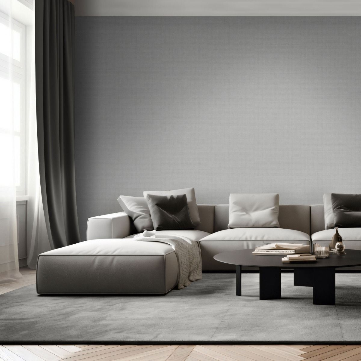 Venezia Texture Vinyl Wallpaper - Grey / Silver - Muriva