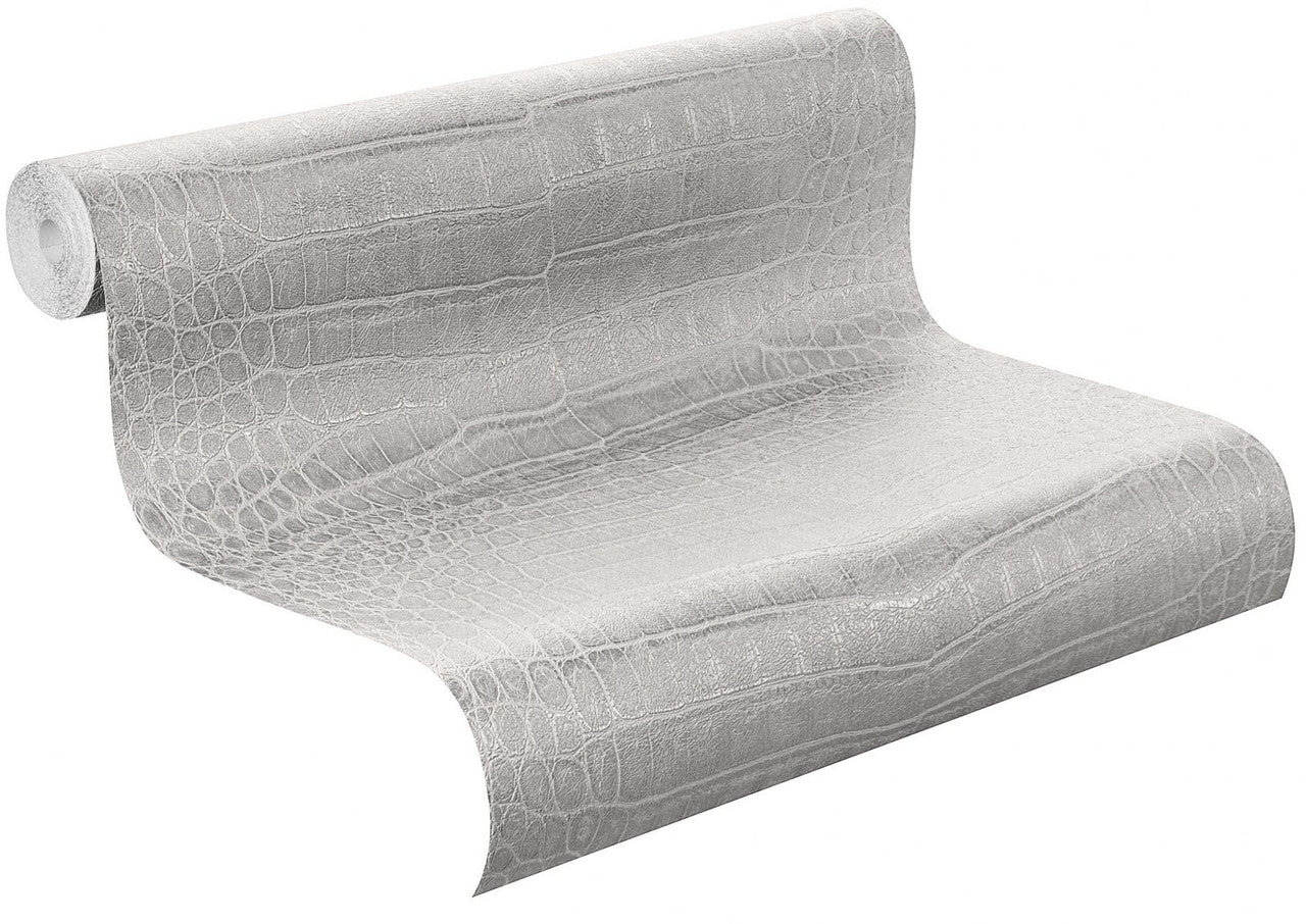African Queen II Croc Effect Wallpaper - Taupe - Rasch - 474145Wallpaper199