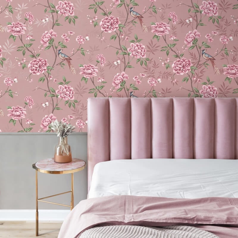Akina Floral Wallpaper - Blush - Crown - M1726Wallpaper199