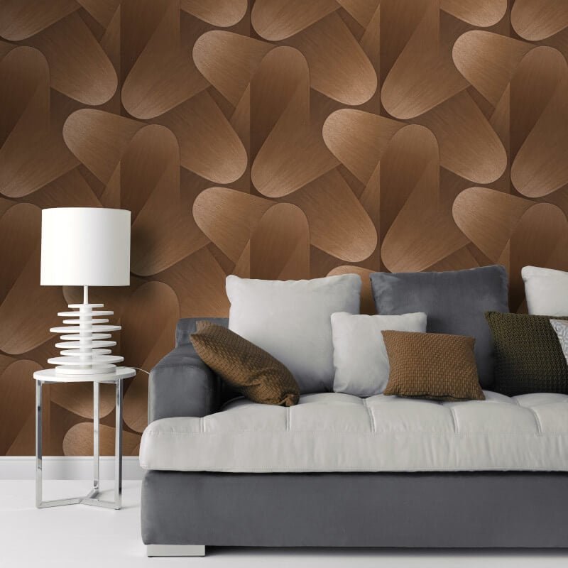 Allure Retro Geometric Metallic Wallpaper - Brown/Bronze - Erismann - 10423 - 48Wallpaper199