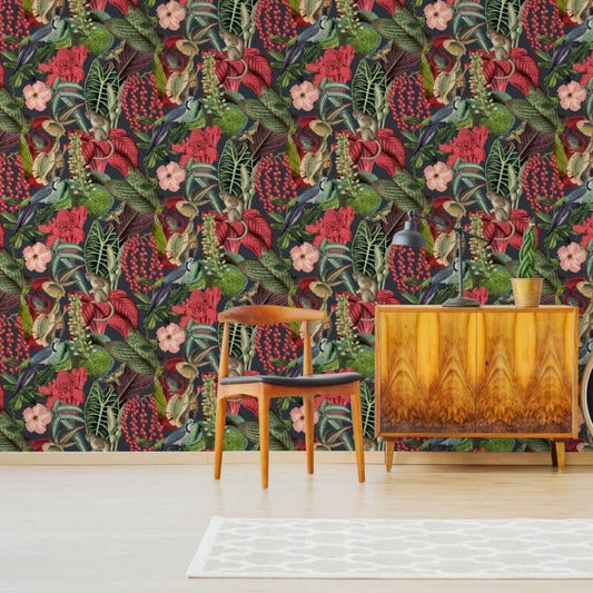 Amazon Monkeys Tropical Floral Wallpaper - Multi - Grandeco - JF2201Wallpaper199