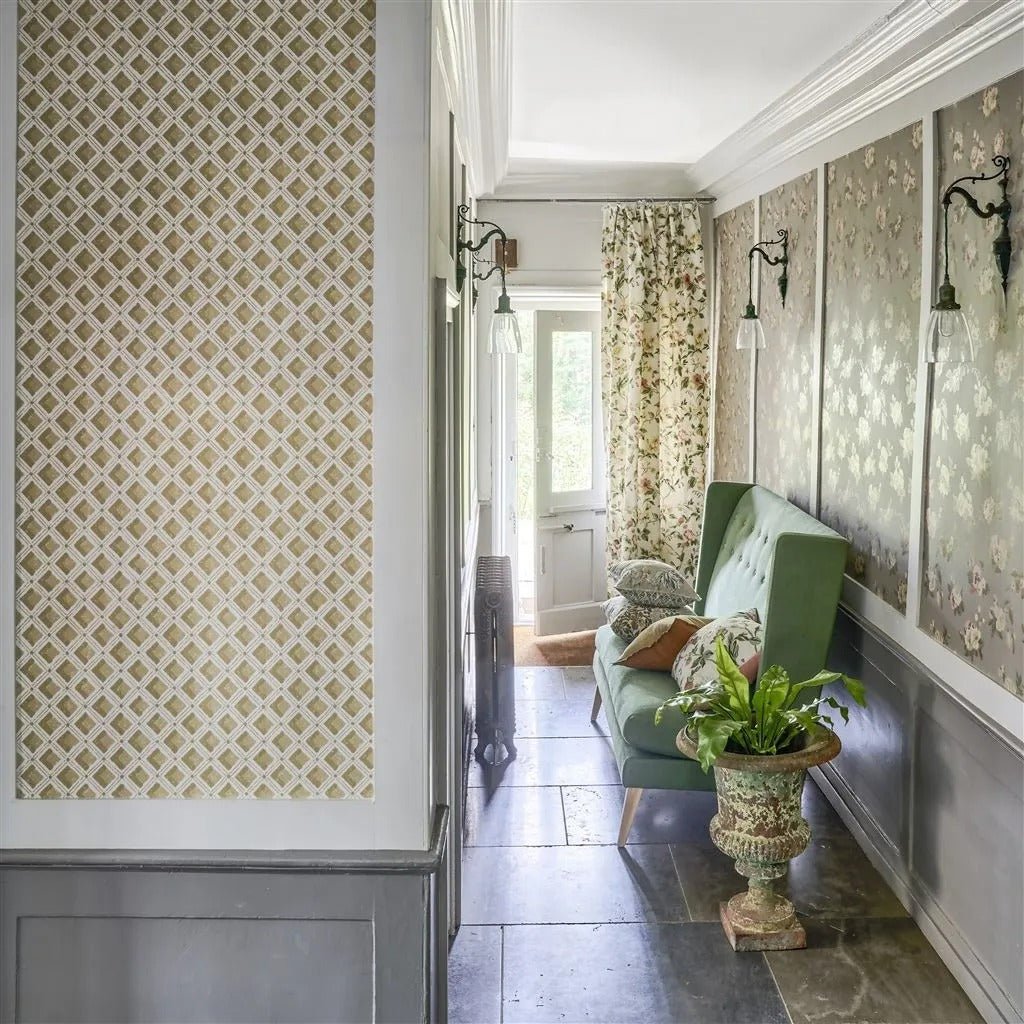 Amsee Geometric Wallpaper - Sandstone - English Heritage - PEH0002/06Wallpaper199