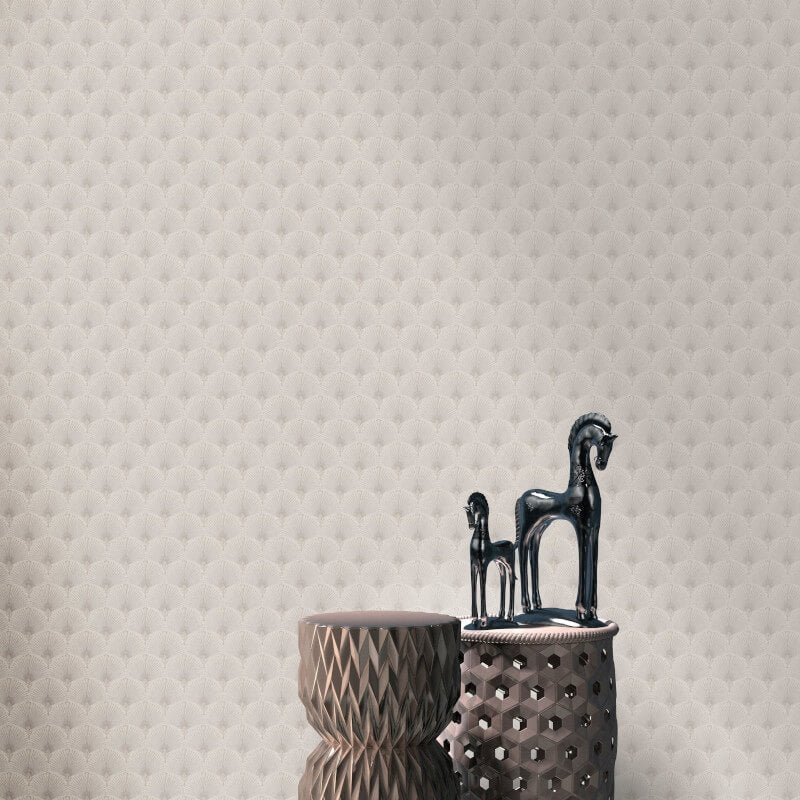 Antionette Fan Metallic Wallpaper - Taupe - Erismann - 10346 - 37Wallpaper199