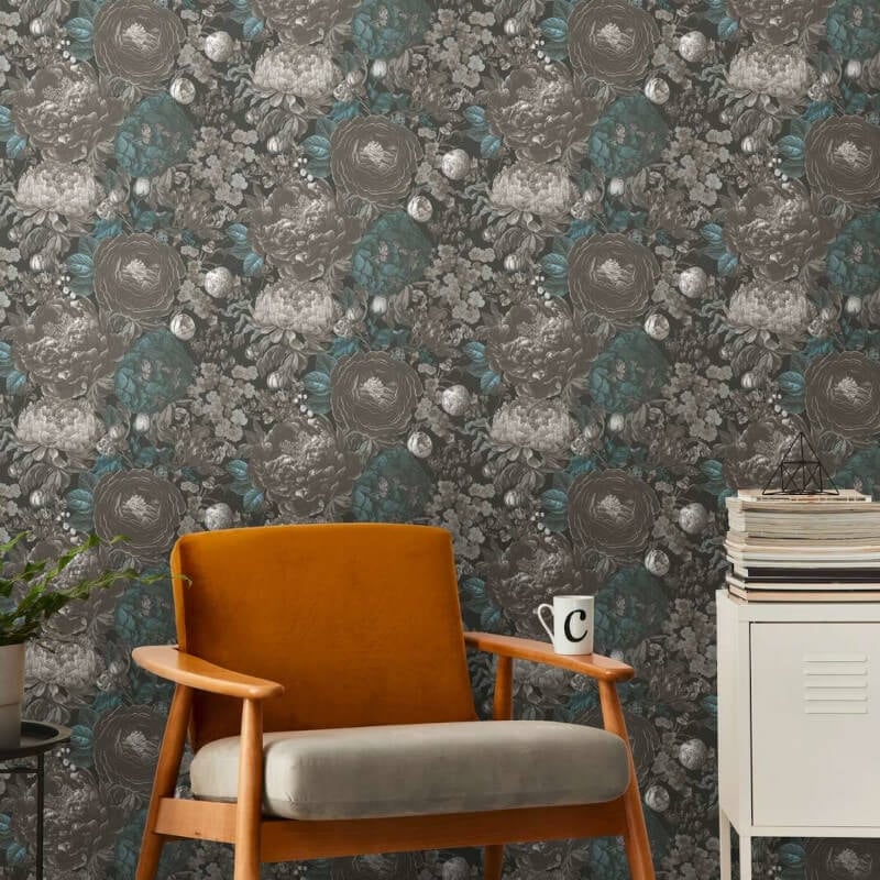 Antique Floral Wallpaper - Grey/Blue - Michalsky Living - 39979-2Wallpaper199