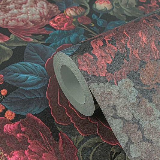 Antique Floral Wallpaper - Red/Blue - Michalsky Living - 39979-1Wallpaper199