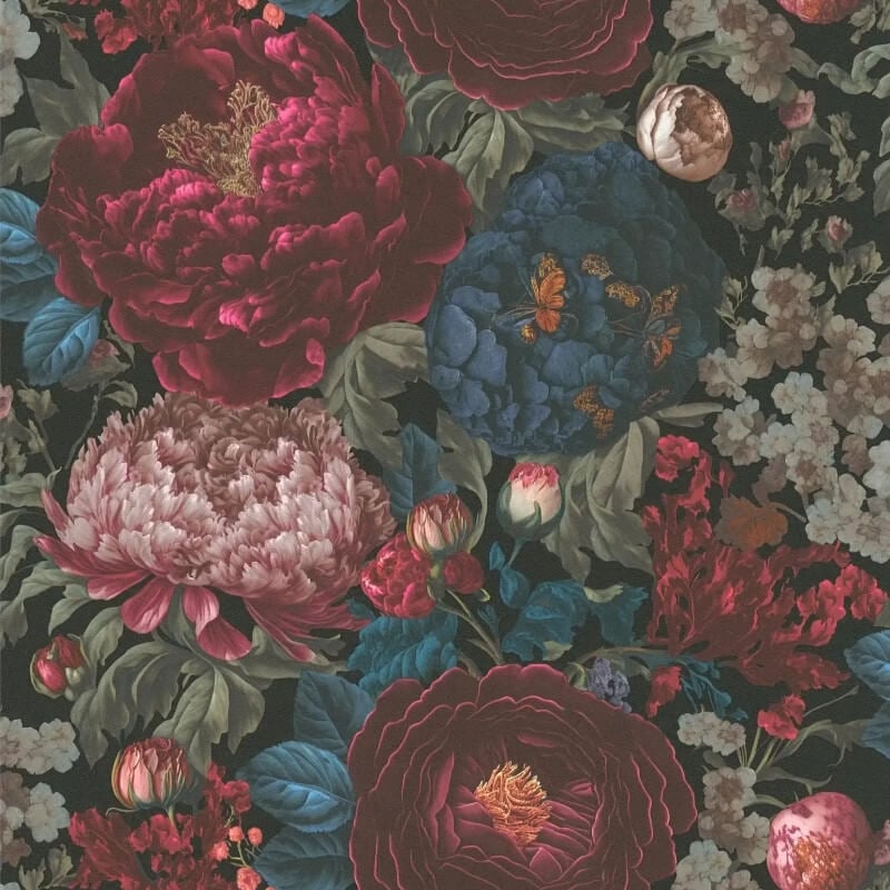 Antique Floral Wallpaper - Red/Blue - Michalsky Living - 39979-1Wallpaper199