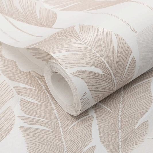 Arwen Delicate Feather Metallic Wallpaper - Beige - Erismann - 10344 - 02Wallpaper199