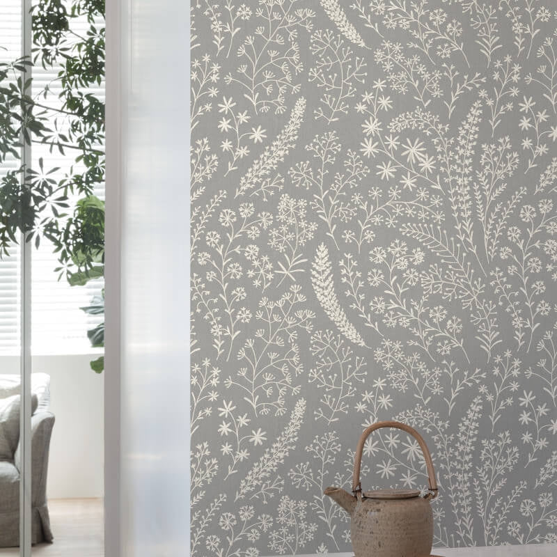 Asperia Astrid Trail Wallpaper - Grey/Cream - Grandeco - A58703Wallpaper199