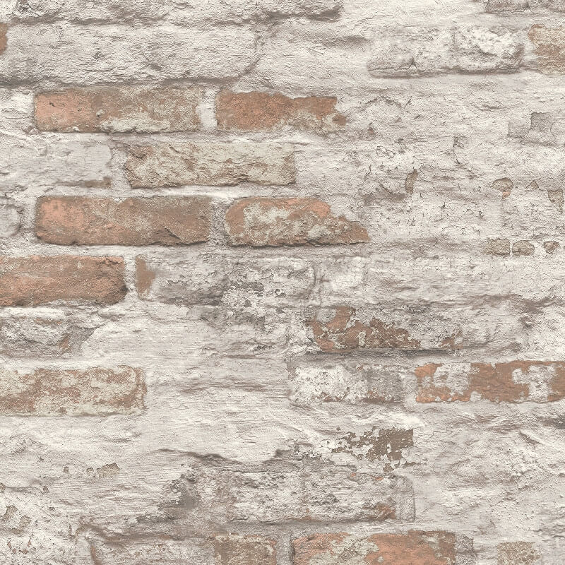 Asperia Battersea Brick Wallpaper - White/Red - Grandeco - A58101Wallpaper199